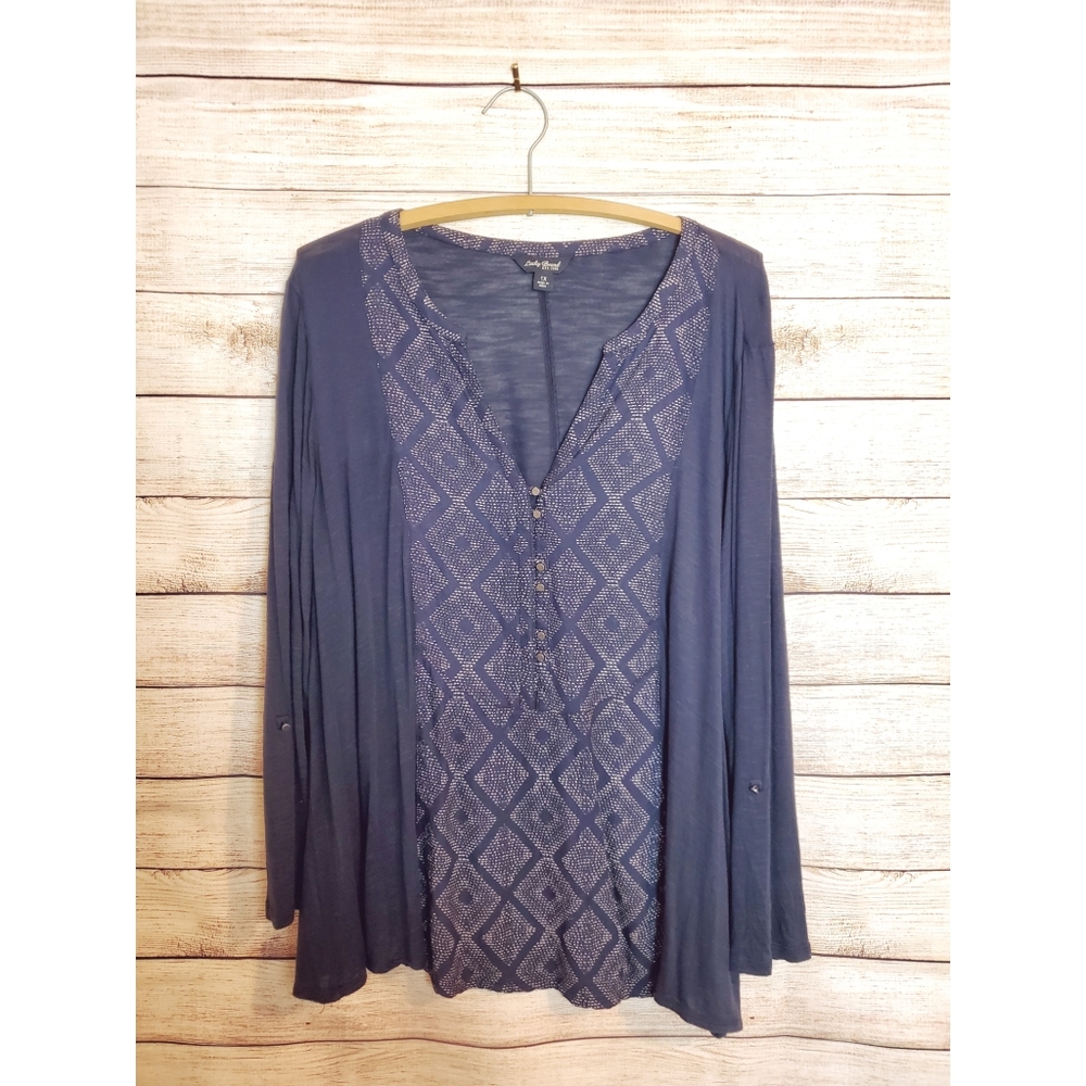 ⚡Lucky Brand⚡Tunic Shirt⚡Blue + Gray